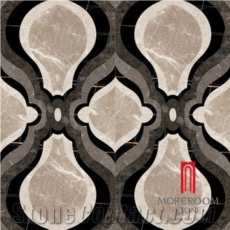 Non Slip Polished Water Jet Grey Porcelain Marble Floor Tiles 800x800