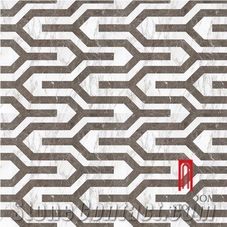Non Slip Polished Water Jet Grey Porcelain Marble Floor Tiles 800x800