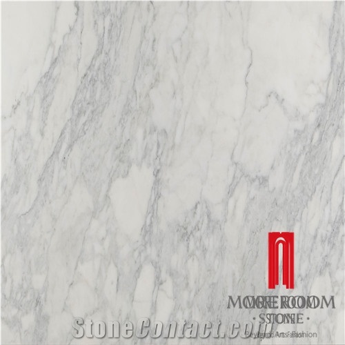 Polished Calacatta Ceramic Tile White Marble Look Flooring Design Made in China