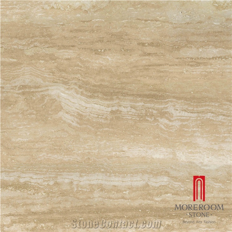 Roman Beige Travertine Marble Look Polished Porcelain Tiles 800x800