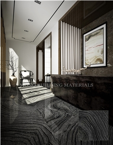 Tree Black Marble Look Porcelain Tiles Foshan Factory