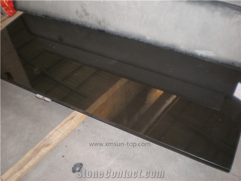 Absolute Black Granite Table Top &India Black Reception Counter/Dark Black Work Tops/Natural Stone Reception Desk/Solid Surface Table Tops/Square Table Tops/Interior Decoration