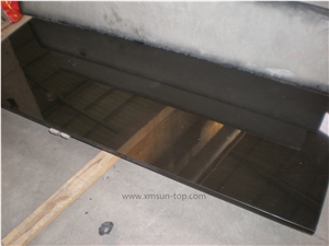 Absolute Black Granite Table Top &India Black Reception Counter/Dark Black Work Tops/Natural Stone Reception Desk/Solid Surface Table Tops/Square Table Tops/Interior Decoration