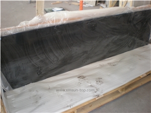 Absolute Black Granite Table Top &India Black Reception Counter/Dark Black Work Tops/Natural Stone Reception Desk/Solid Surface Table Tops/Square Table Tops/Interior Decoration