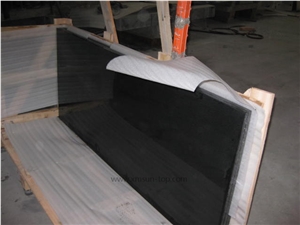 Absolute Black Granite Table Top &India Black Reception Counter/Dark Black Work Tops/Natural Stone Reception Desk/Solid Surface Table Tops/Square Table Tops/Interior Decoration