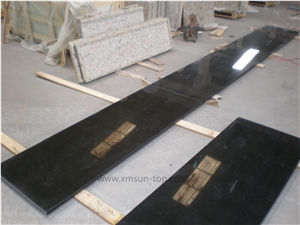 Absolute Black Granite Table Top &India Black Reception Counter/Dark Black Work Tops/Natural Stone Reception Desk/Solid Surface Table Tops/Square Table Tops/Interior Decoration
