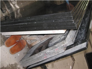 China Black Granite Bathroom Counter Top/ Dark Black Custom Vanity Tops/Natural Stone Bath Tops/Bathroom Solid Surface/Black Bathroom Vanity Tops with Round Sink Cut