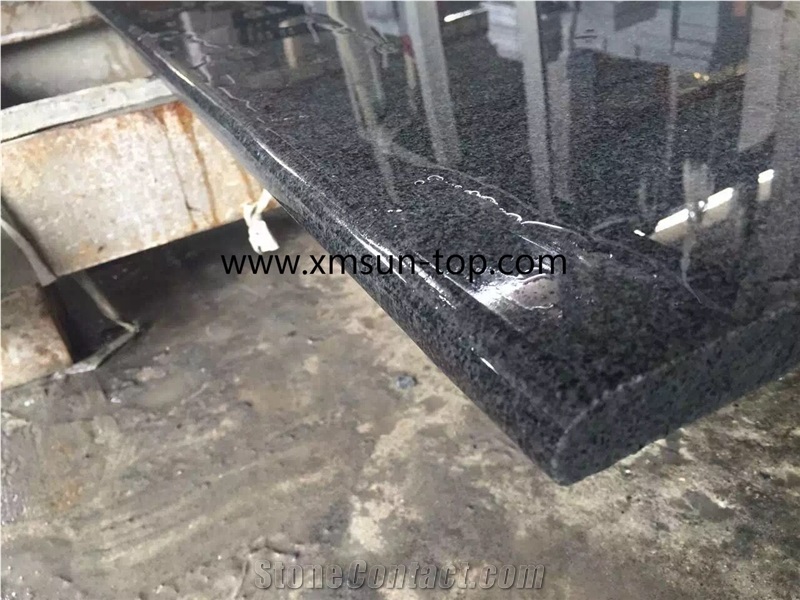 Chinese G654 Granite Countertop, Half-Bullnose Countertop, Polished Granite Tops, China Impala Kitchen Countertop&Fabrication&Island Top&Bench Top&Custom Countertops, Sesame Black,Padang Black