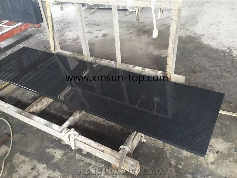 Chinese G654 Granite Countertop, Half-Bullnose Countertop, Polished Granite Tops, China Impala Kitchen Countertop&Fabrication&Island Top&Bench Top&Custom Countertops, Sesame Black,Padang Black