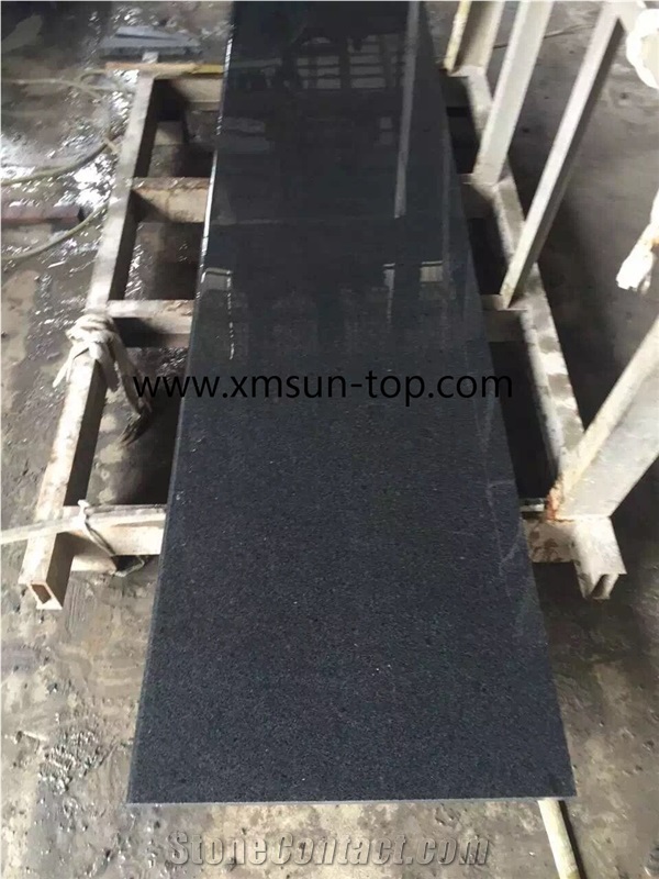 Chinese G654 Granite Countertop, Half-Bullnose Countertop, Polished Granite Tops, China Impala Kitchen Countertop&Fabrication&Island Top&Bench Top&Custom Countertops, Sesame Black,Padang Black