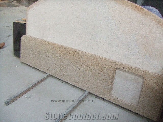 Chinese G682 Countertop, Golden Granite Kitchten Countertop, Sunset Gold Countertop, G682 Island Countertop, Rust Yellow Kitchen Bar Top