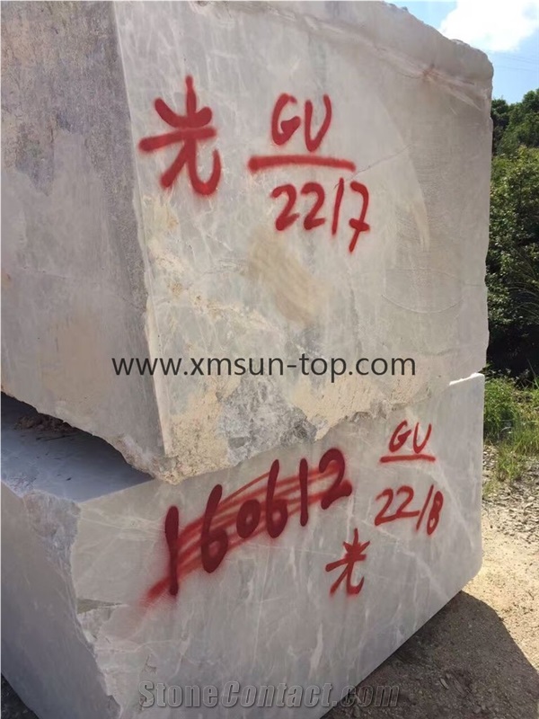 Chinese Sun White Marble Blocks/China White Marble Blocks/Own Marble Quarry/White Marble Blocks