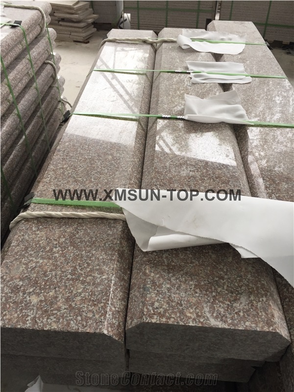 G664 Granite Staircase Rails Tops/Luna Pearl Granite Railing Tops/Black Spots Brown Granite Baluster Tops/Sunset Pink Granite Handrail Tops/Building Stone