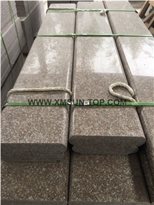 G664 Granite Staircase Rails Tops/Luna Pearl Granite Railing Tops/Black Spots Brown Granite Baluster Tops/Sunset Pink Granite Handrail Tops/Building Stone