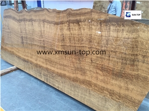 Guizhou Wood Grain Onyx Slab, Brown Onyx, Brown Wooden Vein Onyx Big Slabs & Tiles & Gangsaw Slab & Strips (Small Slabs) & Customized