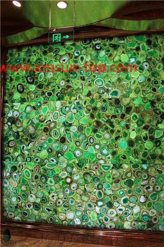 Light Green Semi-Precious Stone Interior Walling/Agate Stone Walling/Multicolor Semi Precious Stone/Home Decoration/Building Stones/Polished Stone/Colorful Interior Stone