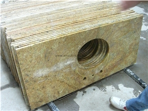 Madura Gold Granite Bathtops/Maduri Gold Bathroom Countertop/Giallo Madura Custom Vanity Tops/Gold Star Bathroom Vanity Top/Golden Glory Vanity Top with Round Sink Cutout/Solid Surface/Yellow Top Madura Gold Granite Bathtops/Maduri Gold Bathroom Countertop/Giallo Madura Custom Vanity Tops/Gold Star Bathroom Vanity Top/Golden Glory Vanity Top with Round Sink Cutout/Solid Surface/Yellow Top