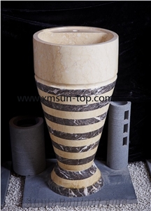 Marble Stand Washbasin and Bathroom Sink, Whole Piece Stand Washbasin and Bathroom Sink , Pedestal Sinks, Marble Basins