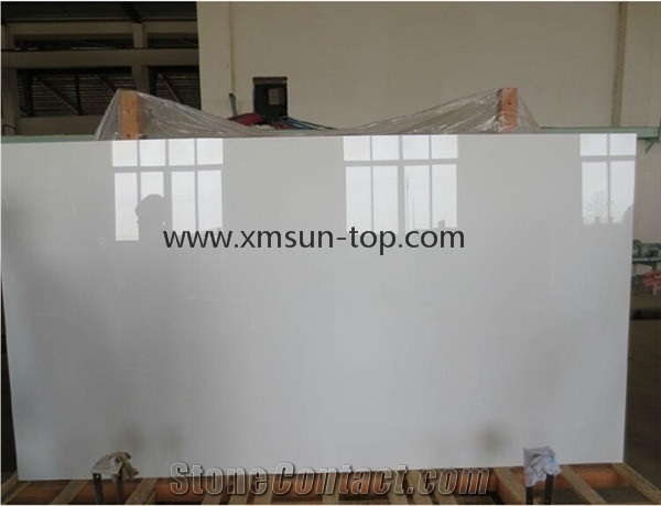 Pure White Nano Crystallized Glass Stone Slab&Tile/ Microlite Glass Stone/Pure White Nano Glass/China Manmade&Artificial Stone/Polished Nano Glass for Interior or Exterior Wall,Floor Decoration