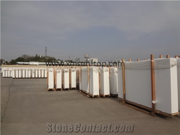 Pure White Nano Crystallized Glass Stone Slab&Tile/ Microlite Glass Stone/Pure White Nano Glass/China Manmade&Artificial Stone/Polished Nano Glass for Interior or Exterior Wall,Floor Decoration