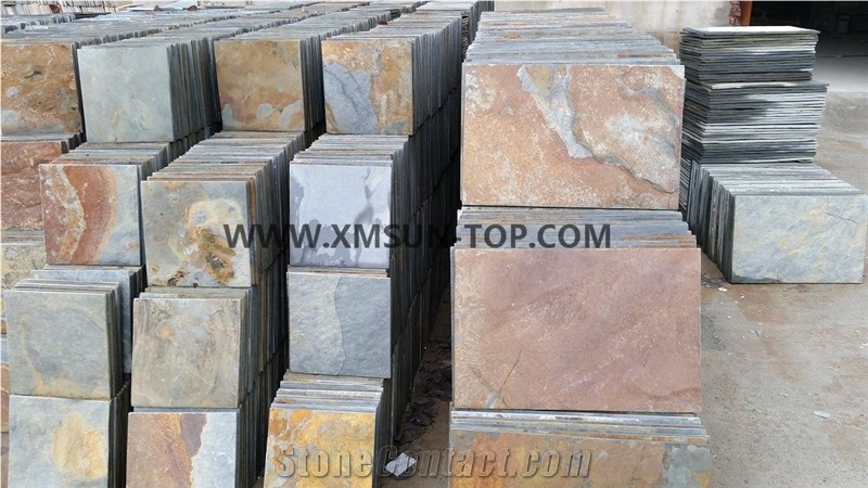 Rusty Slate Cut to Size/ Rusty Yellow Slate Tile/ Slate Wall Covering/ Floor Covering