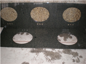 Verde Granite Vanity Top, China Green Bathroom Tops & Custom Countertops, Polished Green Granite