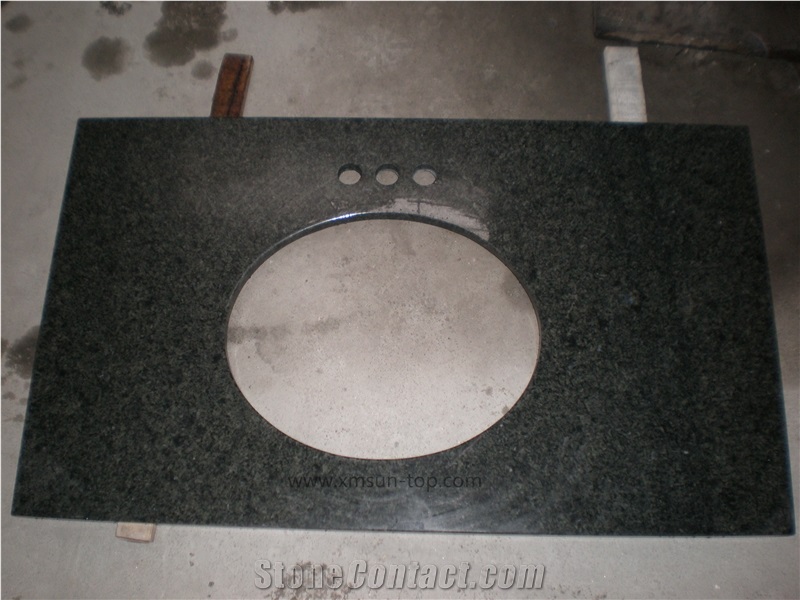 Verde Granite Vanity Top, China Green Bathroom Tops & Custom Countertops, Polished Green Granite