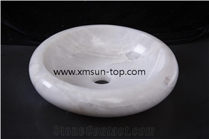 White Onyx Wash Basin, Round Basins, Bathroom Sink, Wash Bowl, Vessel Sinks, Onyx Basin