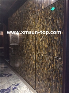 Yellow Tiger Eye Semiprecious Background Wall Decorative,Yellow Tiger Eye Wall Panels,Interior & Indoors Walling,Wall Tile,Wall Covering