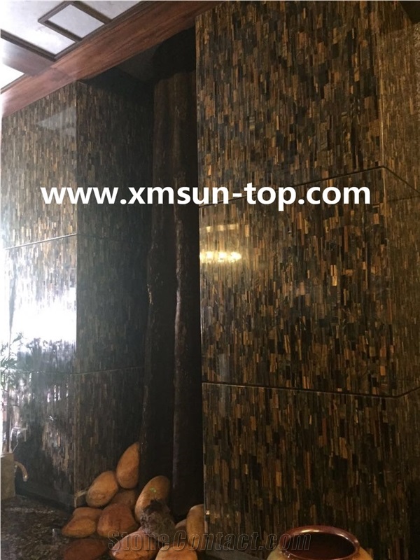 Yellow Tiger Eye Semiprecious Background Wall Decorative,Yellow Tiger Eye Wall Panels,Interior & Indoors Walling,Wall Tile,Wall Covering