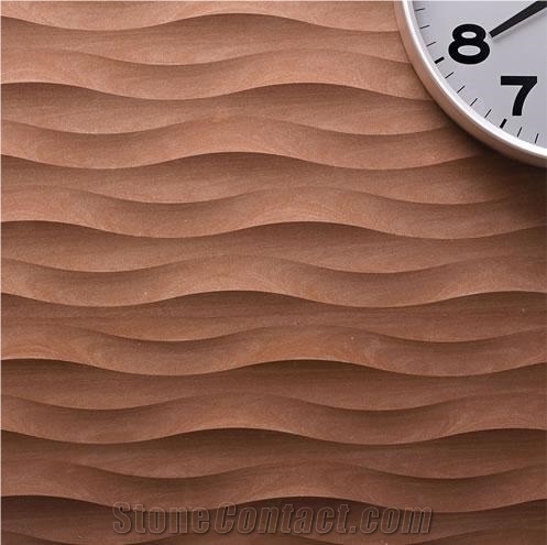 Classical Cream Beige Marble 3d Wall Panel Tiles / Crema Marble Walling Tiles Building Ornaments Interior Stone