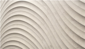 Classical Cream Beige Marble 3d Wall Panel Tiles / Crema Marble Walling Tiles Building Ornaments Interior Stone