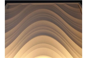 Classical Cream Beige Marble 3d Wall Panel Tiles / Crema Marble Walling Tiles Building Ornaments Interior Stone