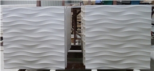 Classical Cream Beige Marble 3d Wall Panel Tiles / Crema Marble Walling Tiles Building Ornaments Interior Stone