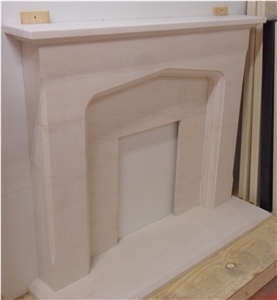 Moca Cream Limestone Fireplace Mantel /Beige Coral Stone Fireplace Hearth Surround