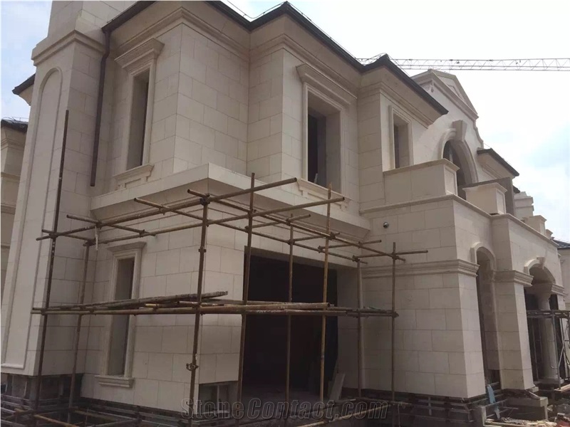 Moka Creme Sintra Limestone Slabs & Tiles, Moca Creme Classico Cut to Size for Wall Cladding/ Floor Covering Exterior Wall Cladding