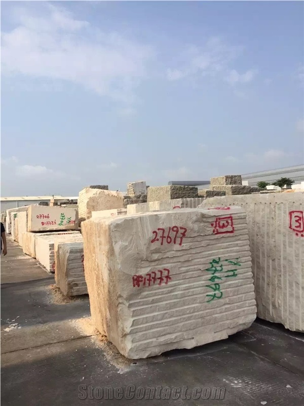 Own Factory Protugal Cream Limestone Block Stock, Portugal Crema Beige Limestone /Coral Stone Block
