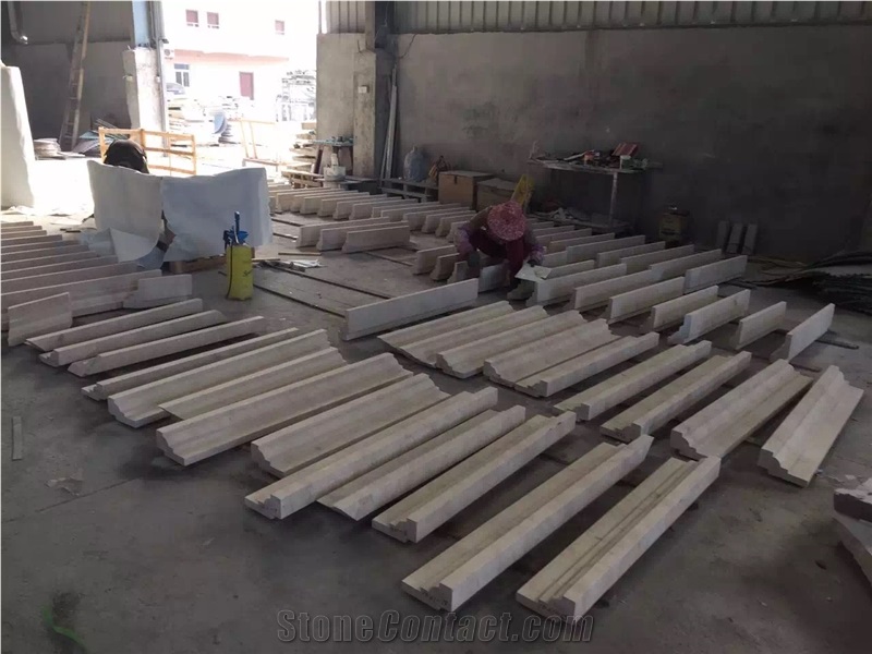 Portugal Beige Limestone Border Line /Portofino Beige Limestone Molding for Exterior Building Decoration