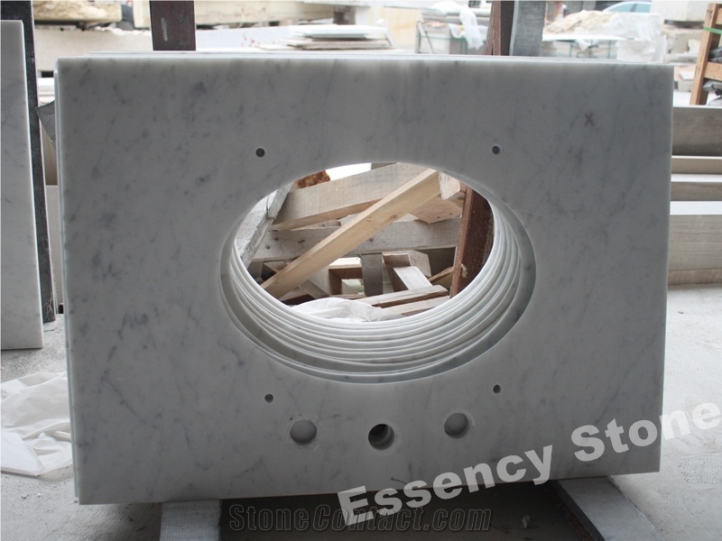 Bianco Carrara White Marble Vanity Top,Bathroom Top with Ogee Edge