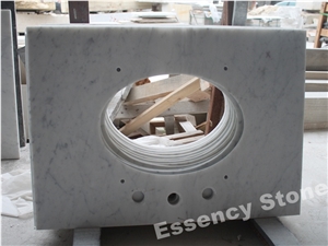 Bianco Carrara White Marble Vanity Top,Bathroom Top with Ogee Edge
