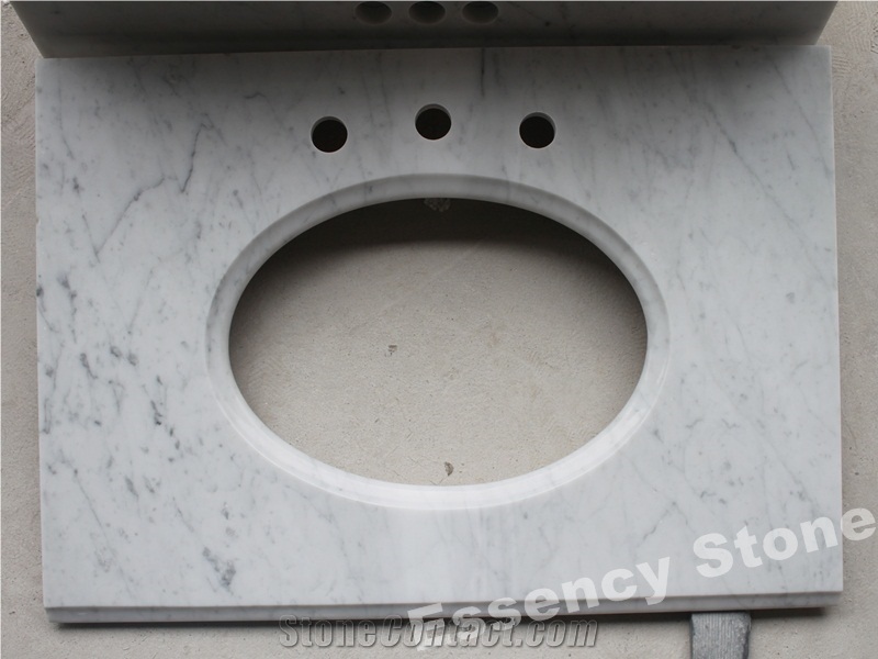 Bianco Carrara White Marble Vanity Top,Bathroom Top with Ogee Edge