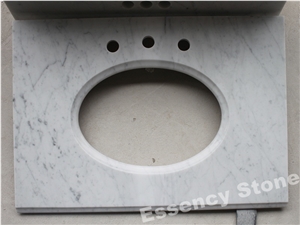 Bianco Carrara White Marble Vanity Top,Bathroom Top with Ogee Edge