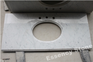 Bianco Carrara White Marble Vanity Top,Bathroom Top with Ogee Edge