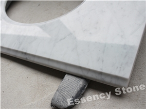Bianco Carrara White Marble Vanity Top,Bathroom Top with Ogee Edge