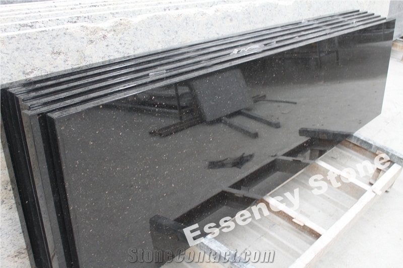Black Galaxy Granite Countertop Prefab Size,Black Star Galaxy Granite Kitchen Tops