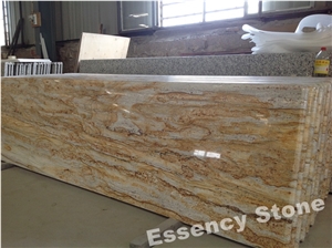 Brazilian Juparana Golden River Granite Countertop,Prefab Yellow River Granite Worktops,Kitchen Tops