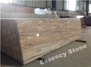 Brazilian Juparana Golden River Granite Countertop,Prefab Yellow River Granite Worktops,Kitchen Tops