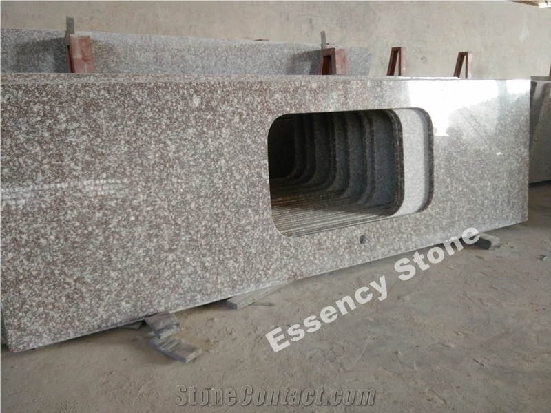 G664 Bainbrook Brown Granite Kitchen Countertop with Undermount,Prefab Tea Brown Granite Kitchen Top 