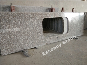 G664 Bainbrook Brown Granite Kitchen Countertop with Undermount,Prefab Tea Brown Granite Kitchen Top 