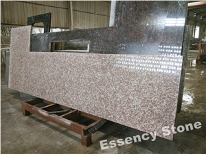 G687 Peach Blossom Red Granite Kitchen Countertop Worktop One-Piece L Shape G687 Peach Blossom Red Granite Kitchen Countertop Worktop One-Piece L Shape
